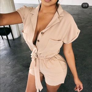 Brand New ! Beige Romper OOTD FASH